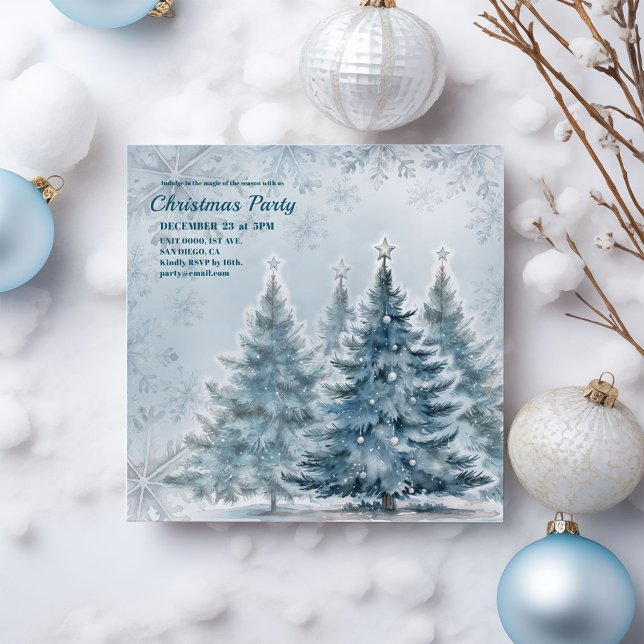 Elégant hiver Wonderland Fête Invitation (Créateur téléchargé)