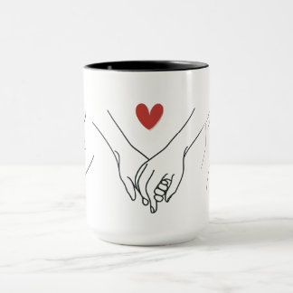 Elegant Holding Hands Romantic Couple Valentine's Mug