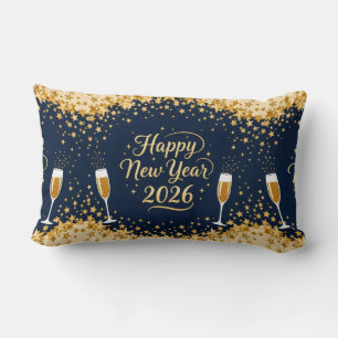 Elegant Holiday Accent Throw Pillow-New Year Lumbar Pillow