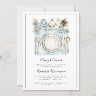 Elegant Holiday Baby Brunch Baby Shower Invitation