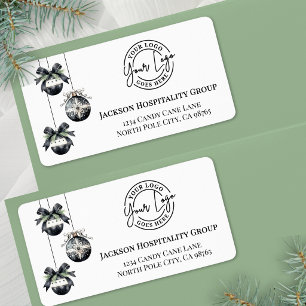 Elegant Holiday Business Logo Return Address Label