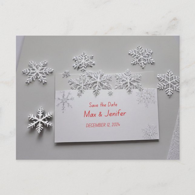 Elegant Holiday & Christmas Save the Date Card (Front)