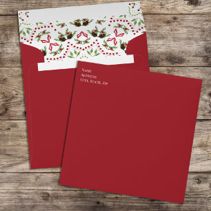 Elegant Holiday Christmas Square Envelope