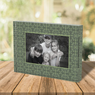 Elegant Holiday Custom Pattern Photo Block