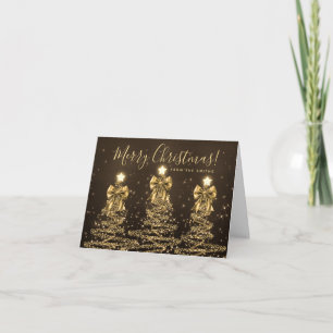 Elegant Holiday Gold Christmas Trees Greeting 