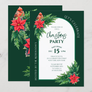 Elegant Holiday Greenery Christmas Party Invitation