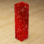 elegant holiday merry christmas gift coloured star wine box<br><div class="desc">elegant holiday merry christmas gift coloured stars tree trees golden scripture</div>