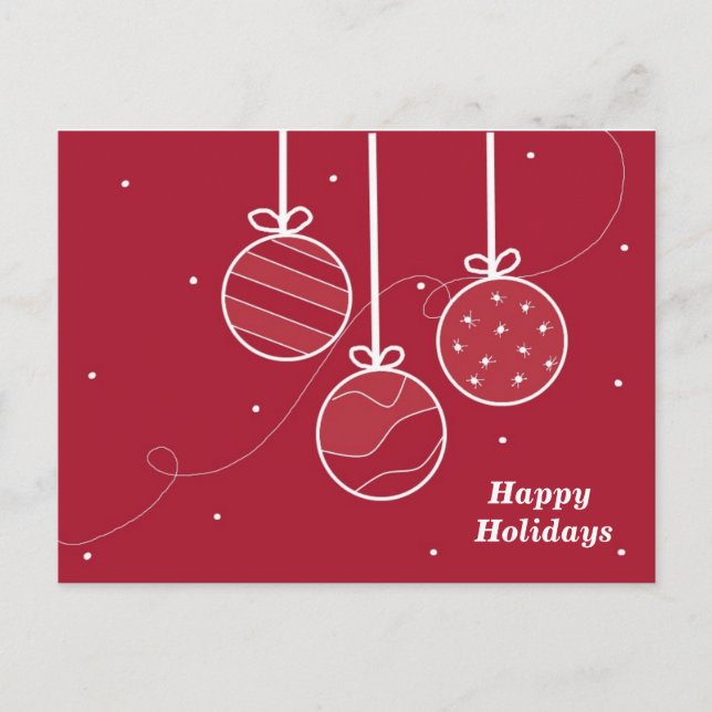 Elegant Holiday Ornaments Postcard (Front)