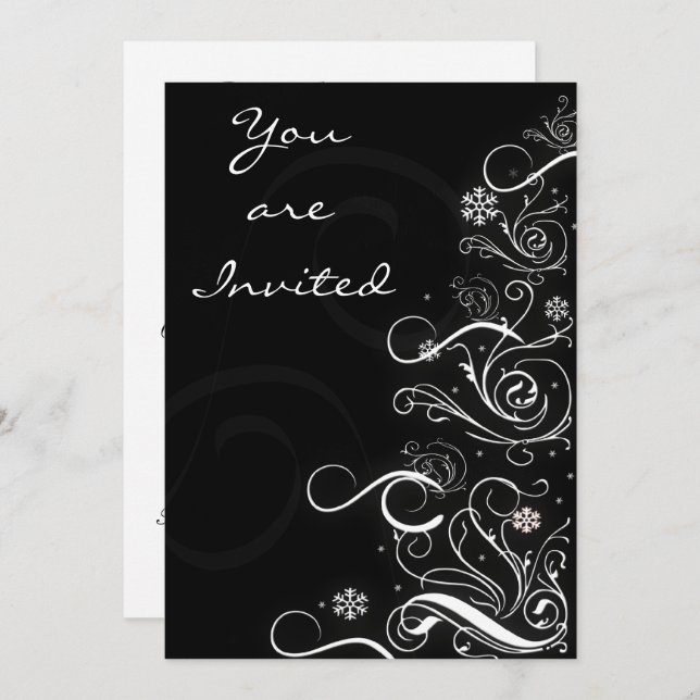 elegant Holiday party Invitation (Front/Back)