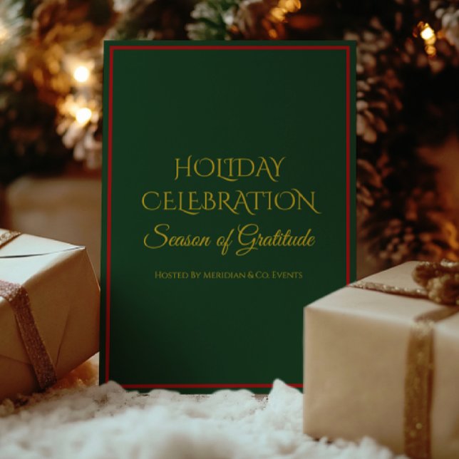 Elegant Holiday Party Invitation for Business  (Elegant gold foil Christmas invitation — Holiday Luxe Collection corporate holiday design.)