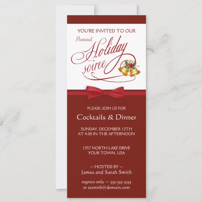 Elegant Holiday Party Invitations (Front)