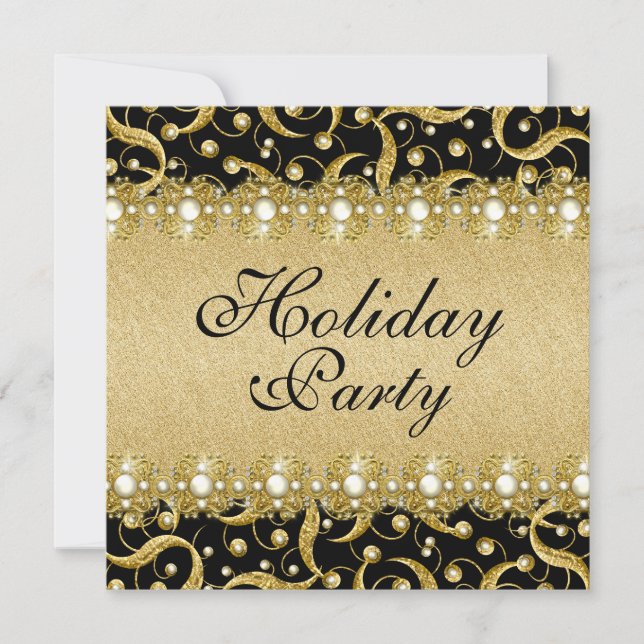 Elegant holiday party "year end" function invitation (Front)