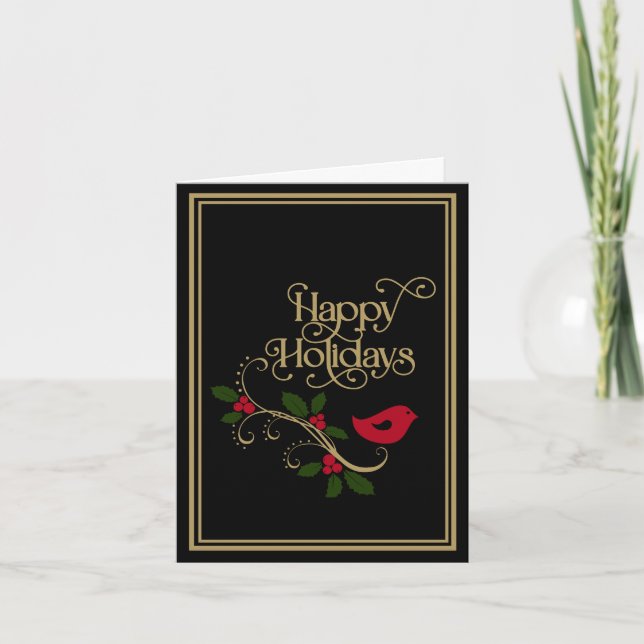 Elegant Holiday Red Green Gold Christmas (Front)