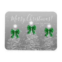 Elegant Holiday Silver Christmas Trees Green