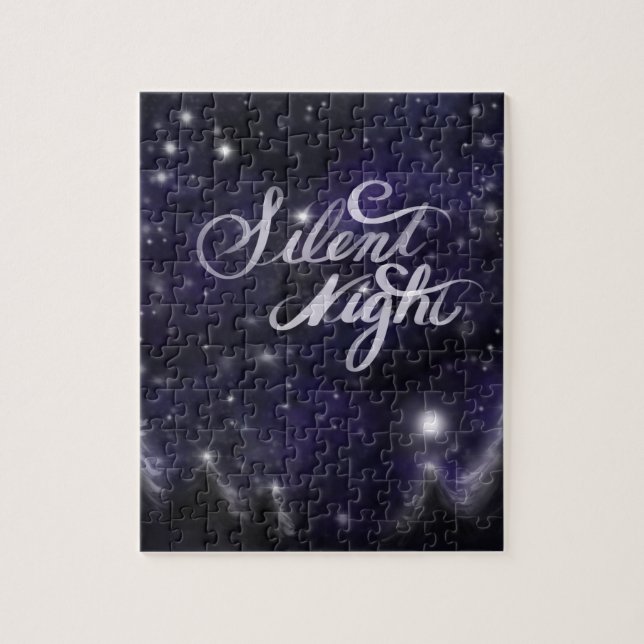Elegant Holiday snow scene silent night Jigsaw Puzzle (Vertical)