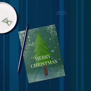 Elegant Holiday Snowy Christmas Tree Card