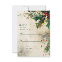 Elegant Holiday Wedding Holly & Ivy Gold Accents