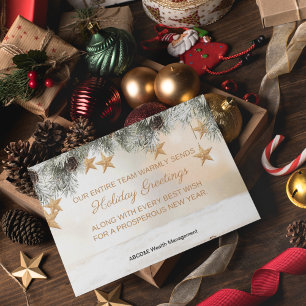 Elegant Holiday Wishes with Pine and Star Accents