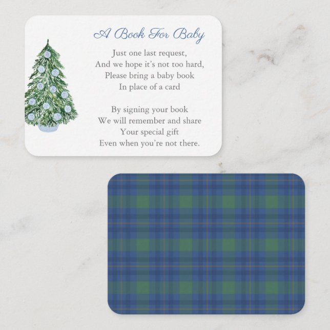 Elegant Holidays Baby Shower Bring A Book For Baby Enclosure Card (Front/Back)