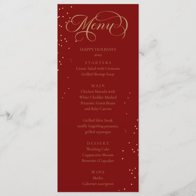 Elegant Holidays Sparkles Menu  (Front)
