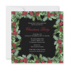 Elegant Holly and Berries Frame Christmas Party In
