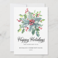 Elegant Holly Berries Non-Photo 2022 Corporate
