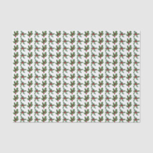 Elegant Holly Berries Pattern Christmas Holiday Tissue Paper