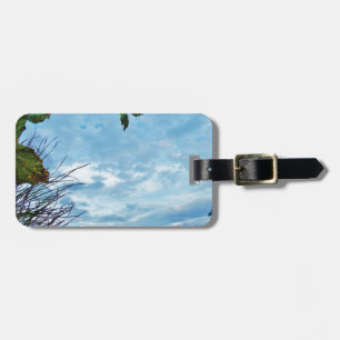 Elegant Holly Christmas,  blue sky Luggage Tag