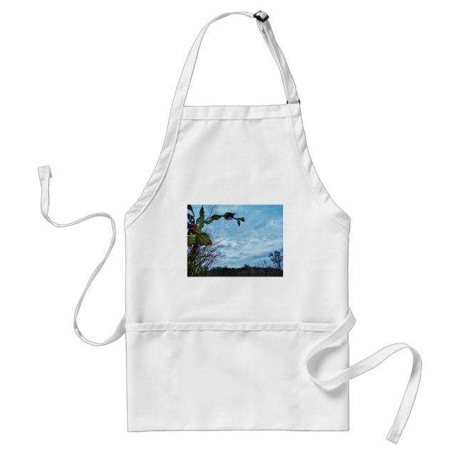 Elegant Holly Christmas,  blue sky Standard Apron (Front)