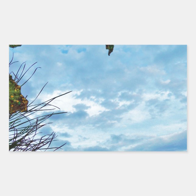 Elegant Holly Christmas,  blue sky Sticker (Front)