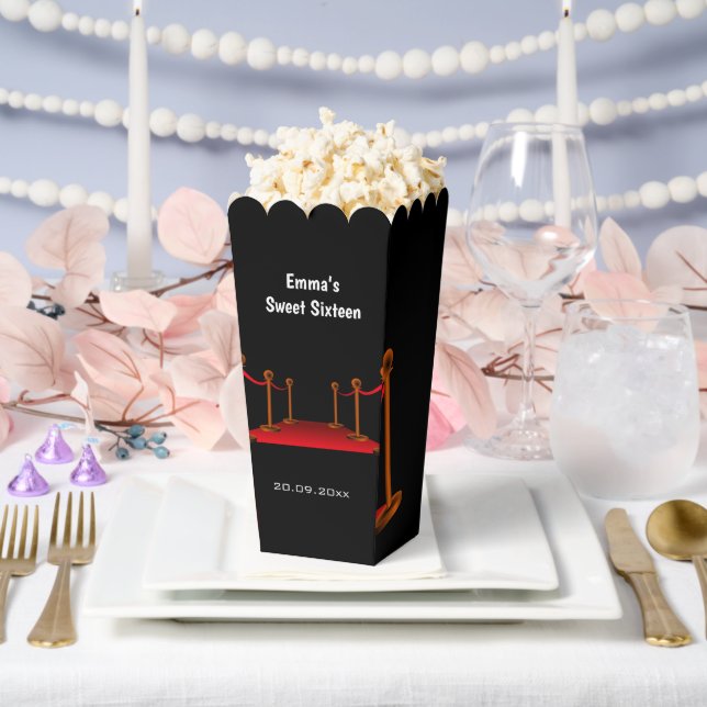 Elegant Hollywood Red Carpet Sweet 16 Birthday  Favor Box (Wedding)