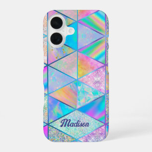 Elegant hologram girly colourful iPhone 16 case