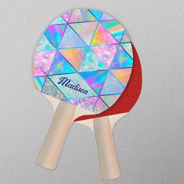 Elegant hologram girly colourful sketchbook ping pong paddle (Creator Uploaded)