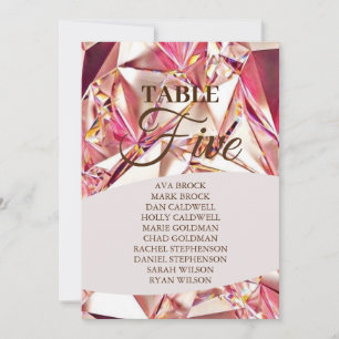 Elegant Holograph Table Number Names Seating Chart