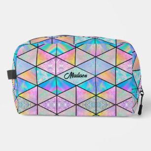 Elegant holographic colourful dopp kit