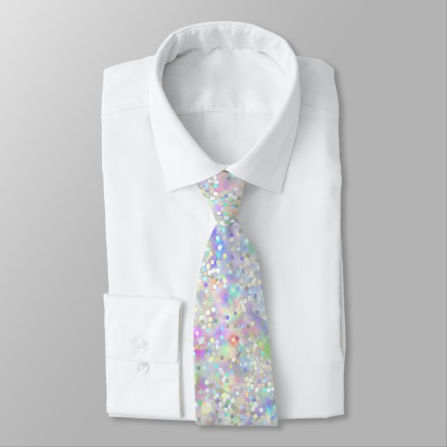 Elegant Holographic Glam Glitter Sparkles Tie (Tied)