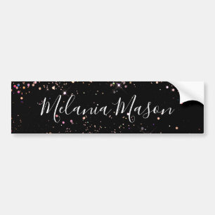 Elegant Holographic Glitter Black Business Bumper Bumper Sticker