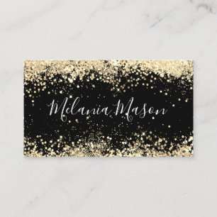 Elegant Holographic Glitter Makeup Artist Black Bu Business Card