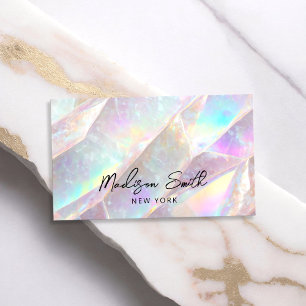 Elegant Holographic Opal Gemstone Business Card