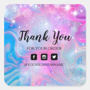 Elegant Holography Unicorn Sticker