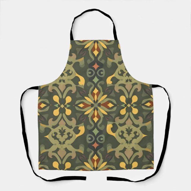 Elegant Home Decor Apron with Colourful Seamless P (Front)