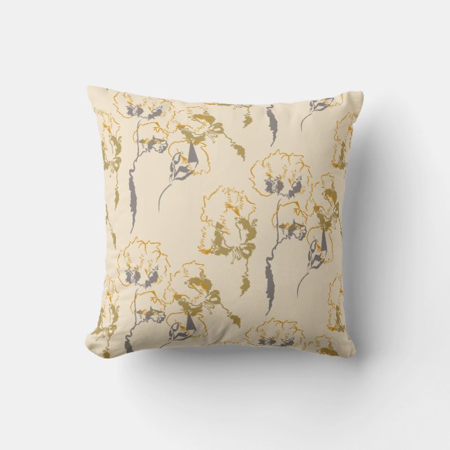 Elegant Home decor Doodle floral  Art Throw Pillow (Front)