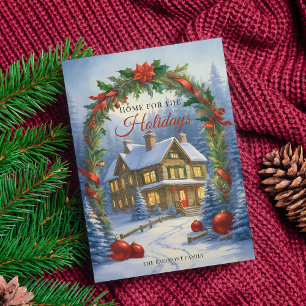 Elegant Home for the Holidays Christmas Card