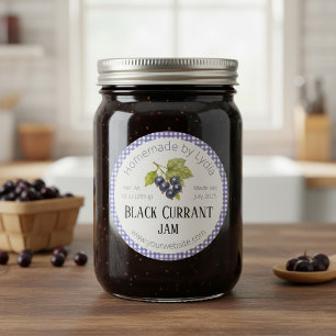 Elegant Homemade Black Currant Jar Classic Round Sticker
