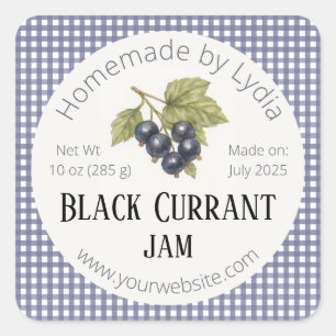 Elegant Homemade Black Currant Jar  Square Sticker