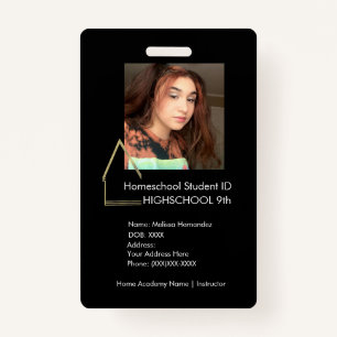 Elegant Homeschooling School ID Black Badge