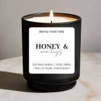 Elegant Honey and Mom Hugs Personalized Candle 