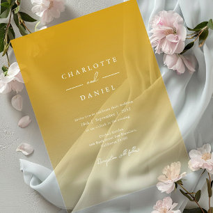 Elegant Honey Yellow Gradient Acrylic Wedding Acrylic Invitations
