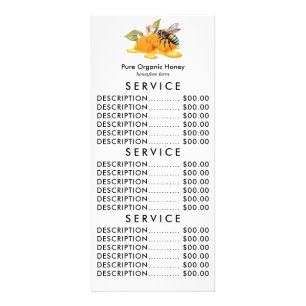 Elegant Honeycombs with bee Rack Card