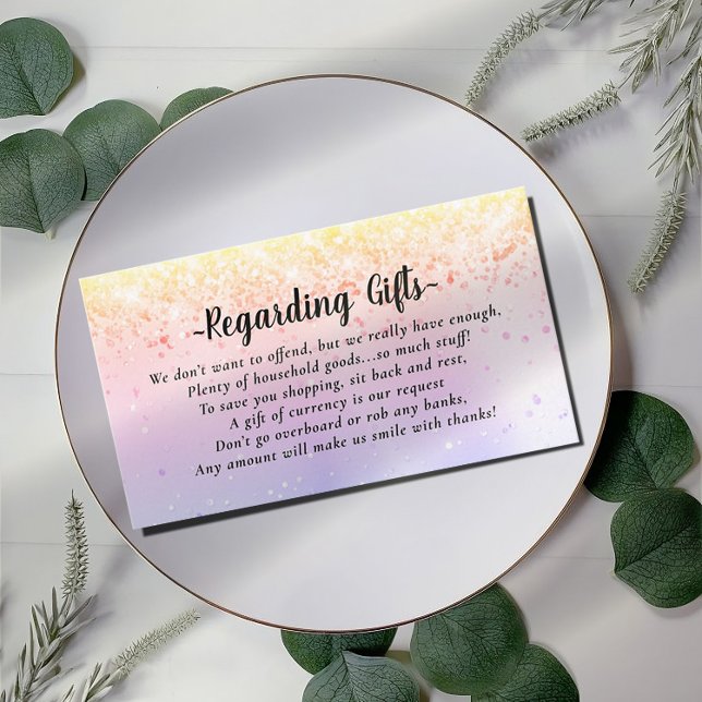 Elegant Honeymoon Fund bridal shower or wedding En Enclosure Card (Creator Uploaded)